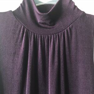 Stephen and Casey Deep Purple Sleeveless Pleated Neckline Tank Top